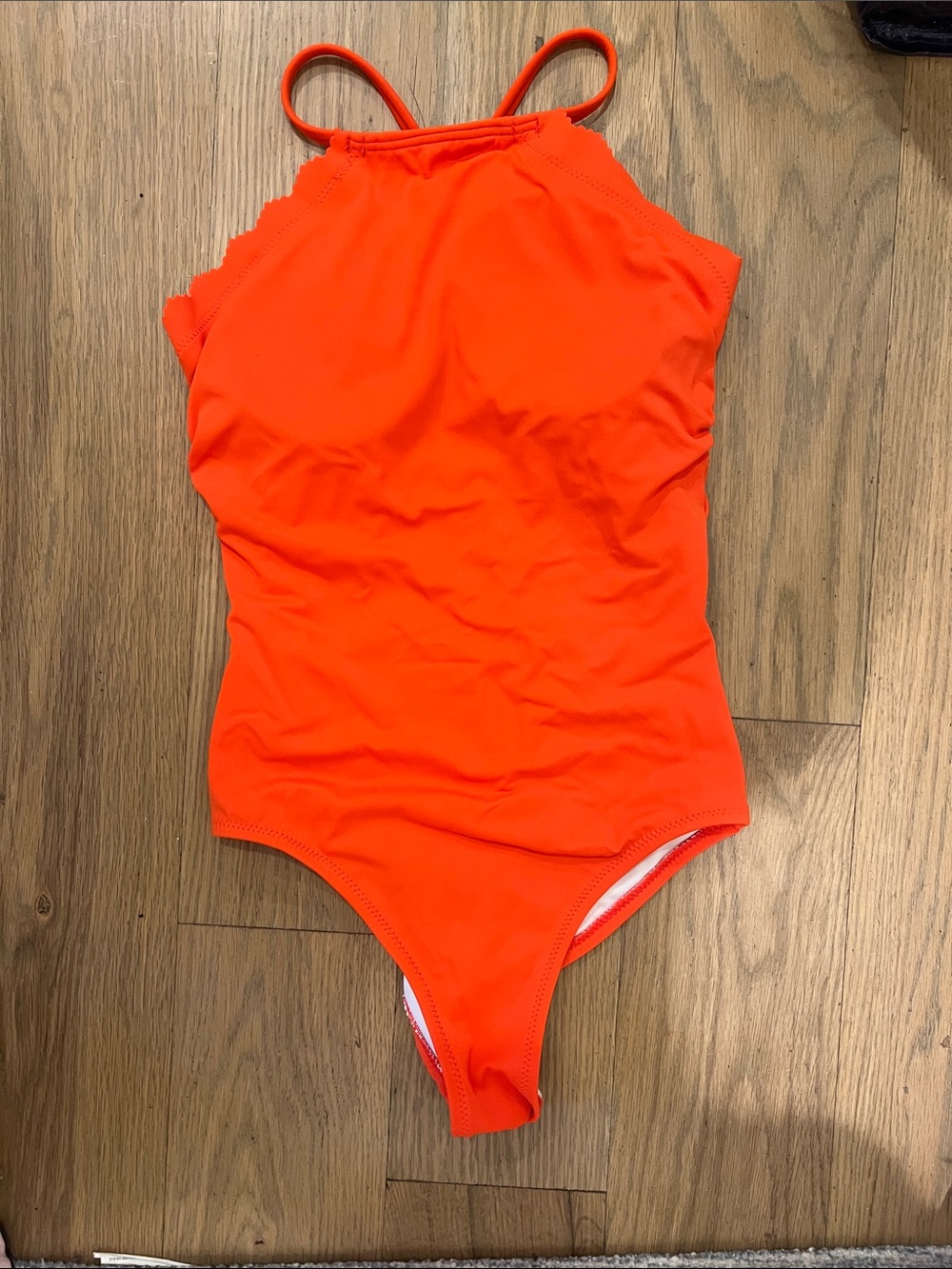 Banana Republic Orange scalloped halter One-Piece Swimsuit. Size small